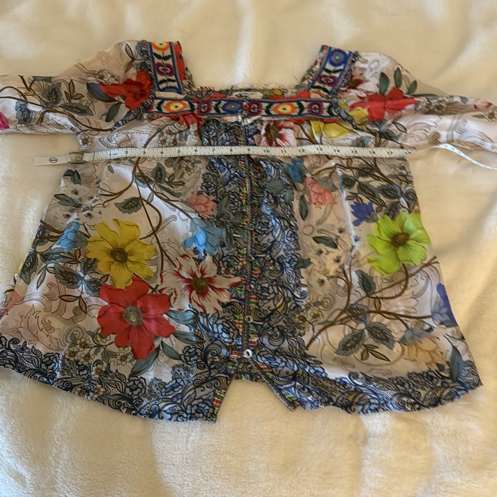 Gorgeous Silk Johnny Was Blouse Size XS - Picture 8 of 11